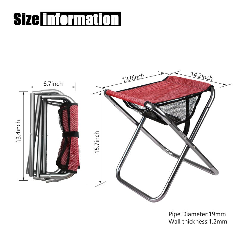 LYHLYA Camping Stool  Portable Folding Stool XXL Size Camping Stool for Adults Supports up to 240 lbs - Image 2